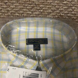 Men's White Check Dress Shirt - 19 37/38